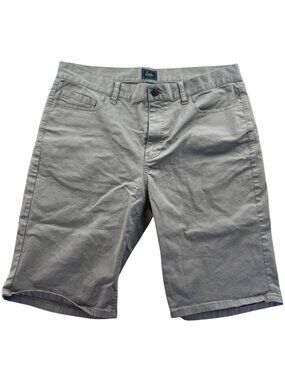 Bixby Nomad Mens Shorts 36x10 Measured Gray Casual Chino Flat Front Stretch